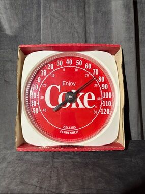 Coca Cola Red and White Dial Thermometer